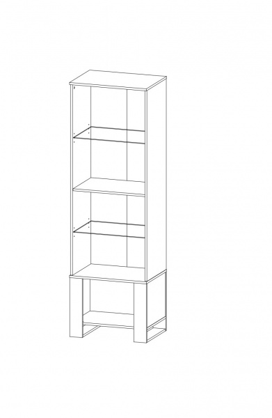 Витрина SOKME 2Д Олд Вуд дуб крафт золотой/черный 