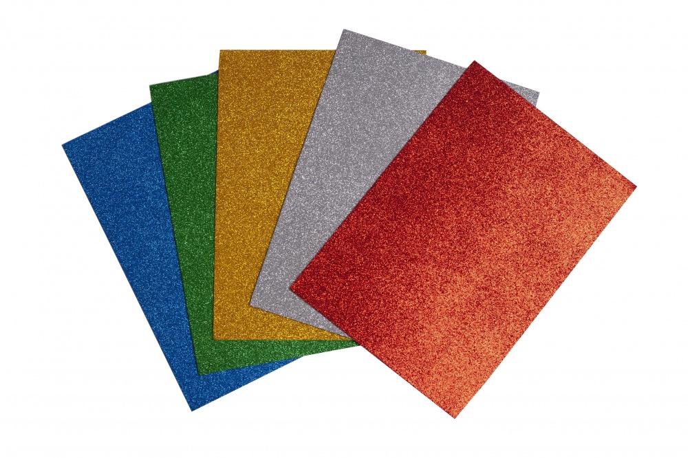 Фоамиран ZiBi А4 5 цветов 2 мм с блестками ZB.1840