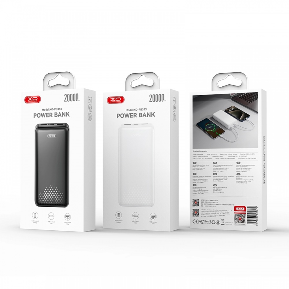 Повербанк Xo PB313 20000 mAh black (PB313.black)