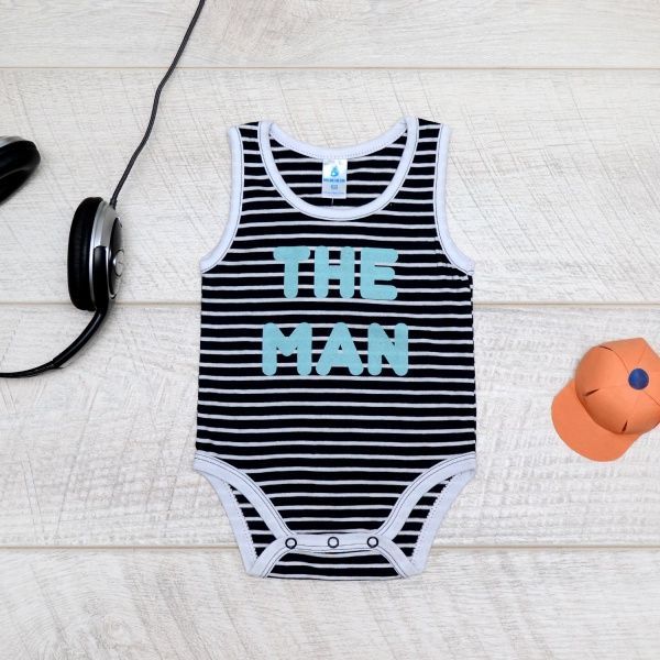 Боди детское Minikin THE MAN р.80 в полоску 202502 