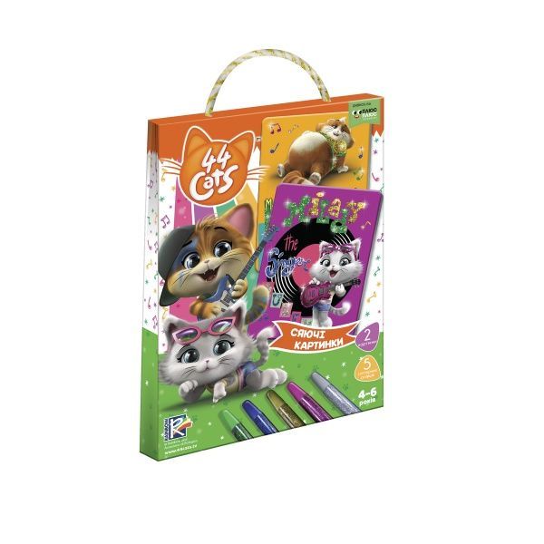 Набір для творчості Vladi Toys 44 Коти. Сяючі картинки VT4422-01