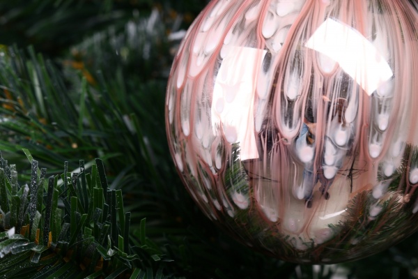 Елочная игрушка в форме капли стеклянная 8 см 8 мм розовый ABT620000