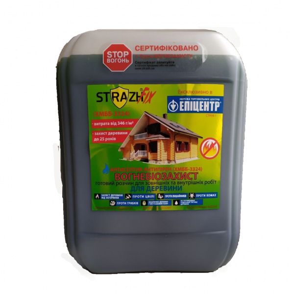 Вогнебіозахист STRAZH ХМББ-3324 фісташковий не створює плівки 10 л