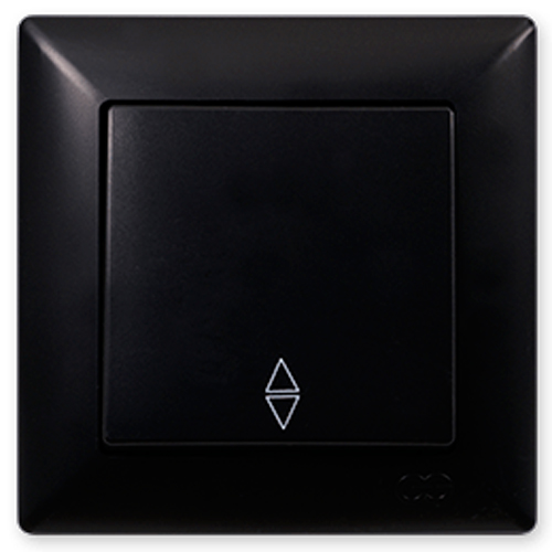 Выключатель проходной одноклавишный Gunsan Visage без подсветки черный VS 28 34 107