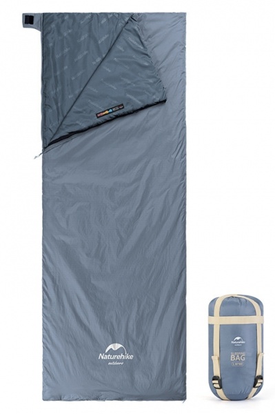 Спальный мешок Naturehike сверхлегкий Ultralight LW180 NH21MSD09, (15°C), p-p M, голубой