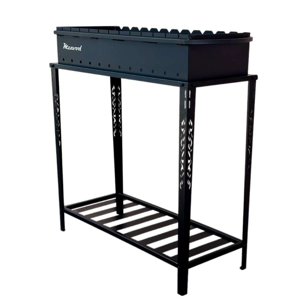 Мангал Metalzavod с разборной дровницей на 12 шампуров 4 мм