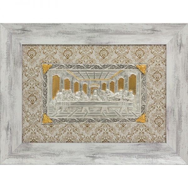 Панно декоративное Тайная вечеря 22x30 см серебряный 