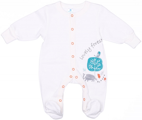 Комбинезон унисекс Minikin lovely forest р.56 белый с принтом 