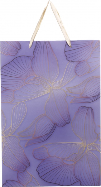 Пакет подарунковий SuperL пл D-1140 лавандовий орхідеї з лаком