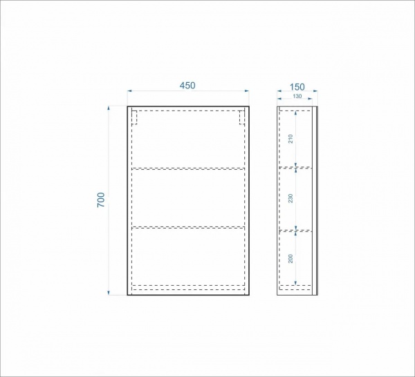 Зеркальный шкаф Aquarius Standard 45 см белый 