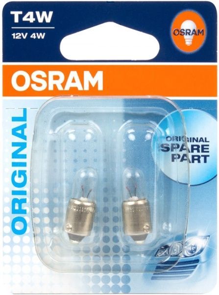 Лампа накаливания Osram (3893-02B) T4W BA9S 12 В 4 Вт 2 шт 3200