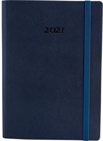 Щоденник датований 2021, CROSS, синій, А5, м'яка обкладинка з гумкою Optima O25235-02 