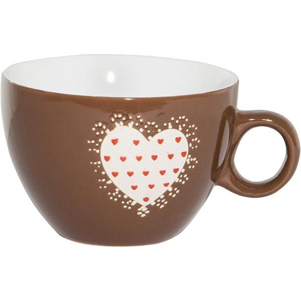 Чашка керамическая Сердце в ассортименте 460 мл
