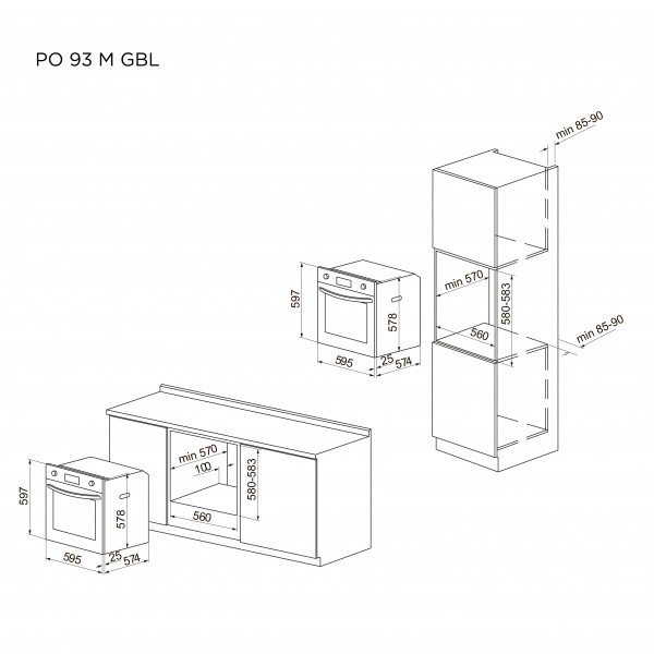 Духова шафа Pyramida PO 93 M GBL