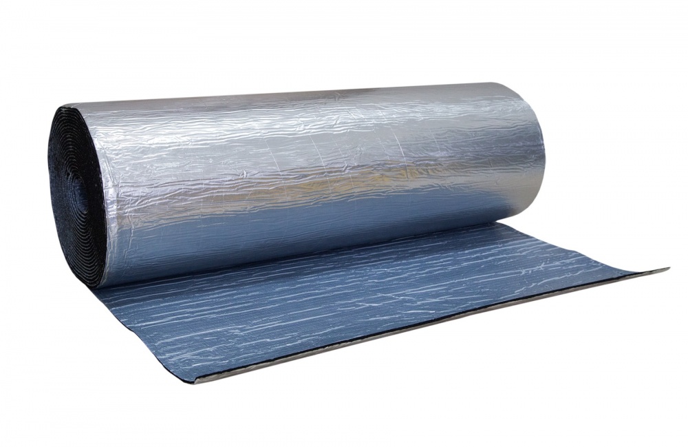 Шумоизоляционный каучук FRA фольгированный самоклеящийся 12 мм Normaizol