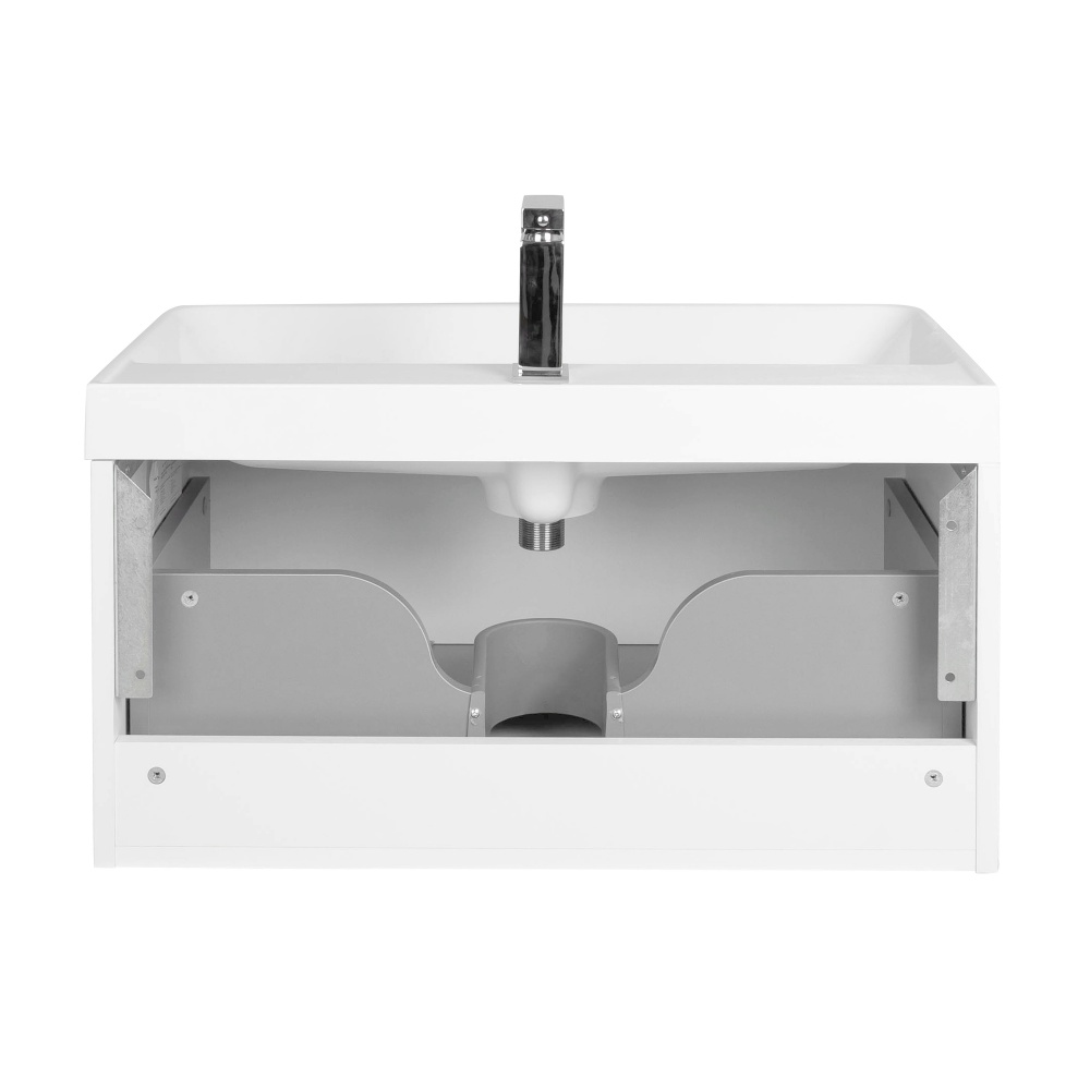 Тумба підвісна Aqua Rodos Frost White з умивальником Deep 75 см (АР000127941)