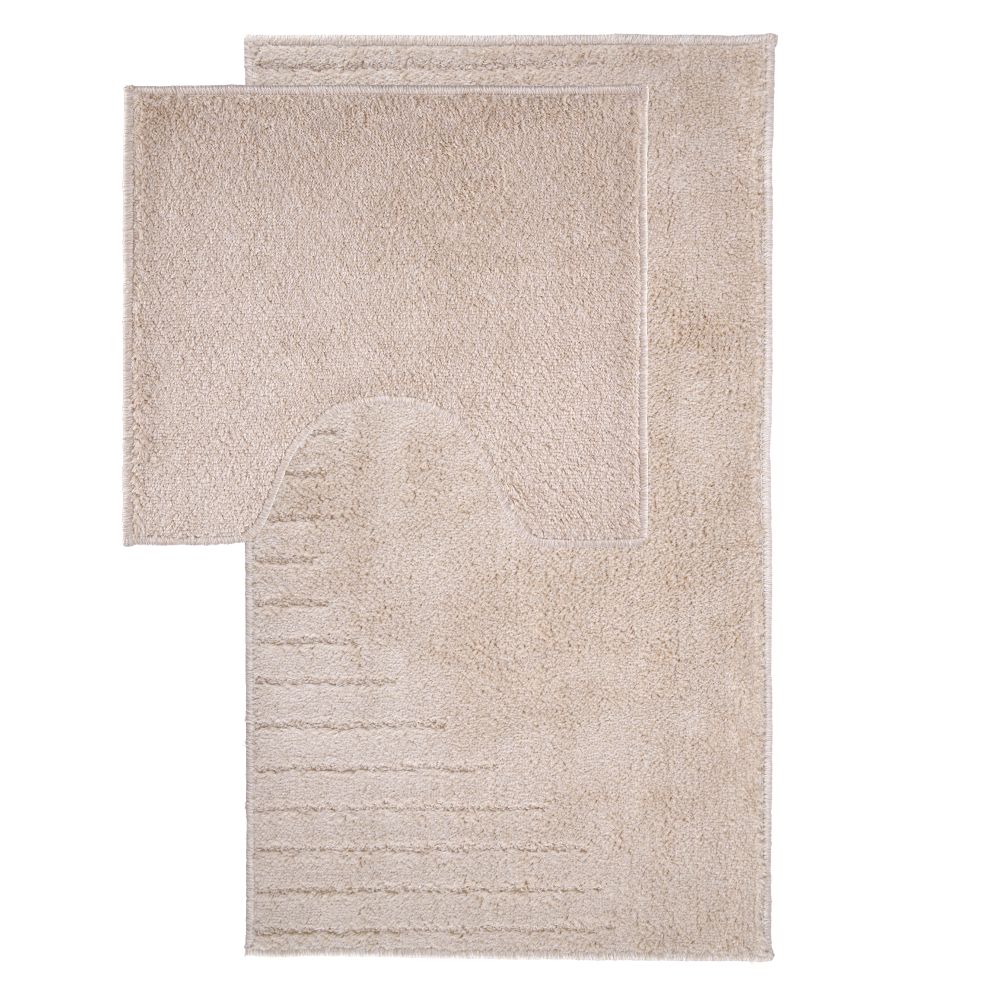 Набір килимків Dariana Joy 57х100 см + 57х50 см молочний абстракція