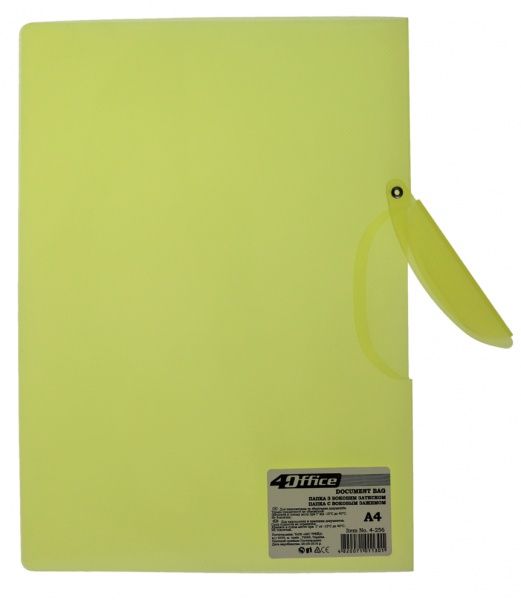 Папка с прижимом с боковым зажимом А4 450 мкн прозрачная цвет в ассортименте 4-256 4Office