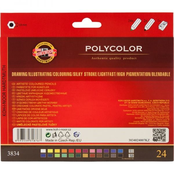 Олівці кольорові Polycolor 24 шт. 42632 Koh-i-Noor