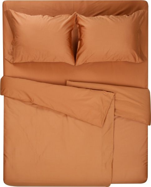 Комплект постільної білизни Mono orange D сімейний помаранчевий La Nuit 