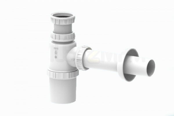 Сифон для кухонної мийки ALBA мала колба, випуск 3-1/2