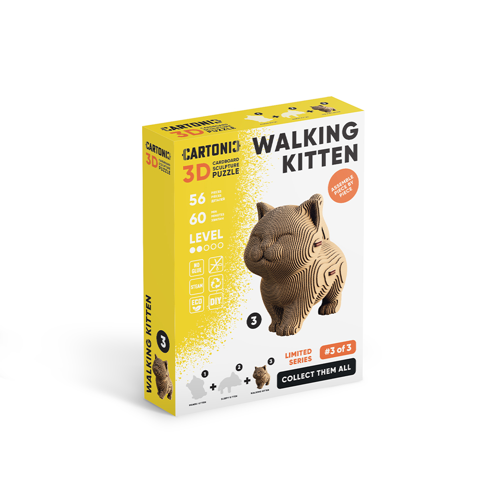Конструктор картонный Cartonic 3D Puzzle WALKING KITTEN CARTMNWALK