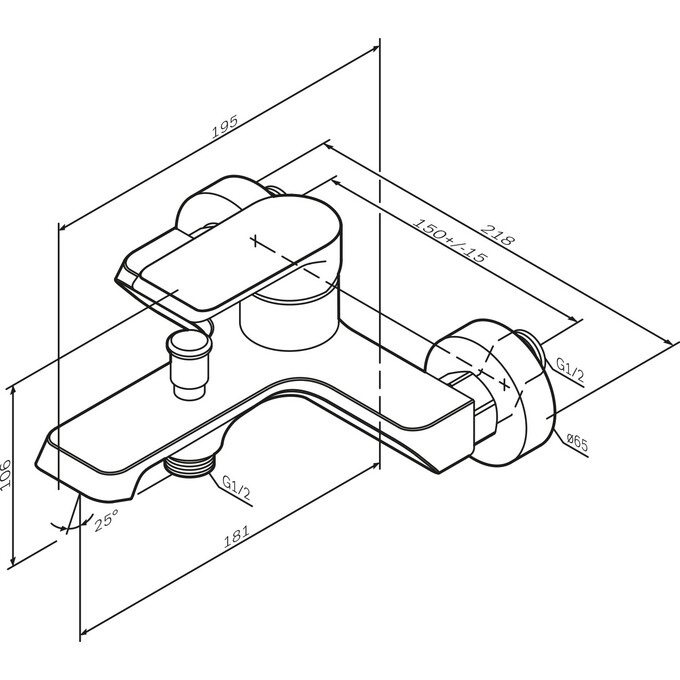 Смеситель для ванны AM.PM F9H10022 Flash