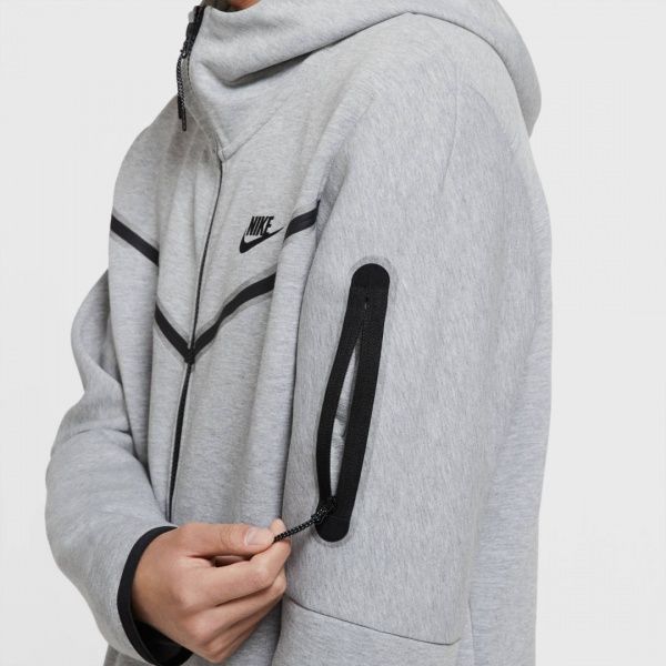 Джемпер Nike M NSW TCH FLC HOODIE FZ WR CU4489-063 р. L сірий меланж