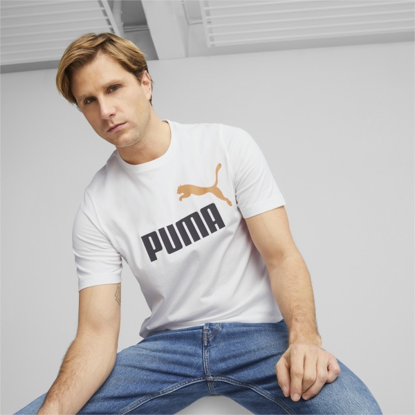 Футболка Puma ESS+ 2 COL LOGO TEE 58675958 р.2XL белый