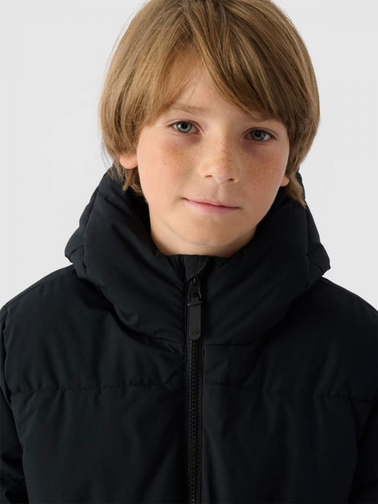 Пуховик для хлопчиків зимовий 4F DOWN JACKET M464 4FJWAW24TDJAM464-20S р.134 чорний