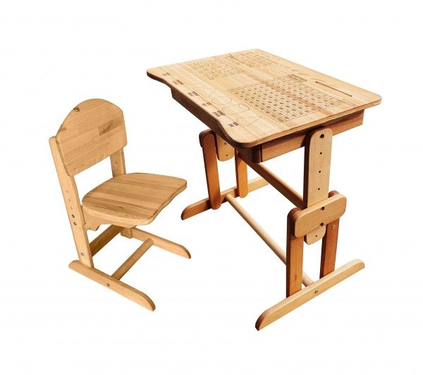 Комплект стол и стул ArinWOOD Совенок Upgrade бук 04-031