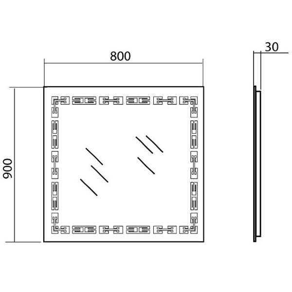 Дзеркало Aqua Rodos Сігма 80x90 см з підсвіткою