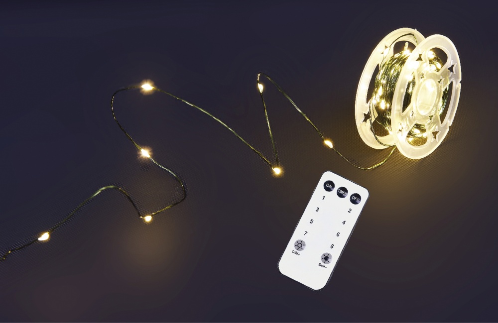 Гирлянда линейная роса на катушке теплый белый 300 ламп 30 м (EP2401)