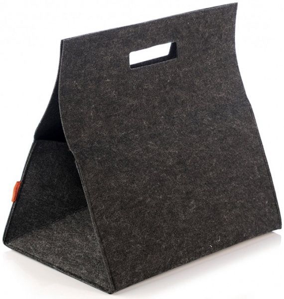 Кошик текстильний на липучці сірий 250x360x200 мм