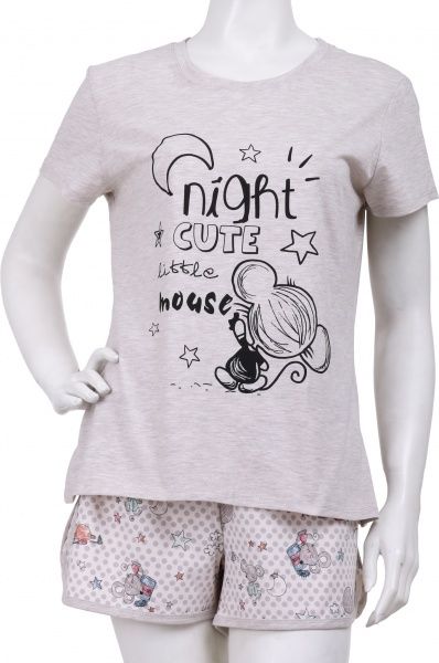 Пижама женская Roksana Mouse 767/16008 р. XL бежевый с рисунком 