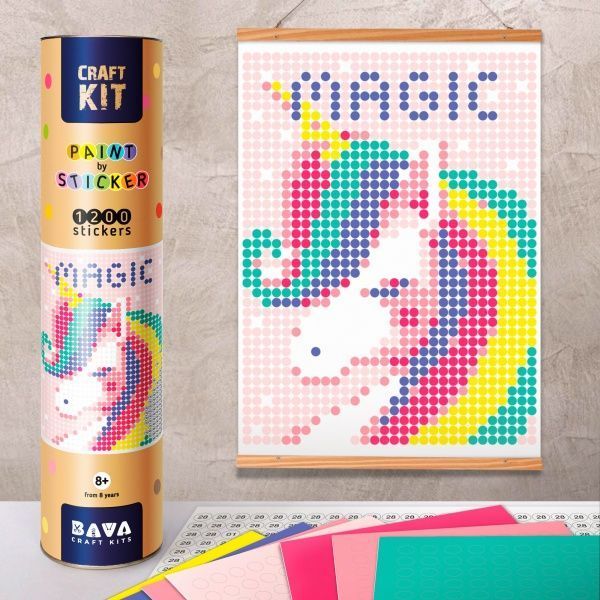 Набор наклеек Умняшка Картина по номерам со стикерами 