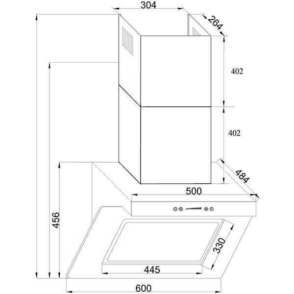 Витяжка Pyramida HEF 37 AT/R black 60 см