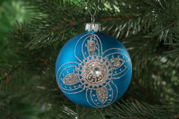 Шар стеклянный d80 JF151378B синий