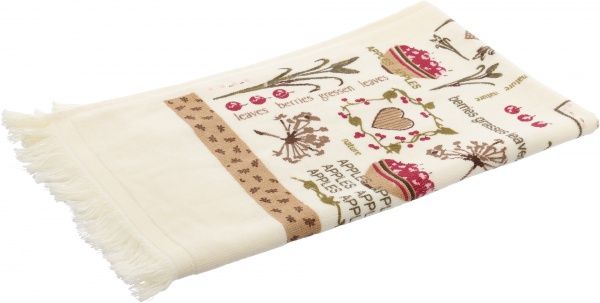 Полотенце кухонное Яблоки 40x60 см белый с рисунком 