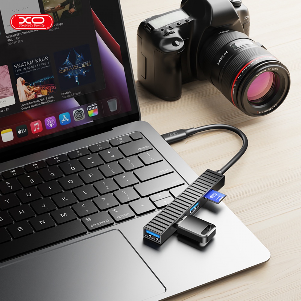 USB-хаб Xo HUB014B USB 3.0/2хUSB 2.0/SD/MicroSD Black (HUB014B.black)