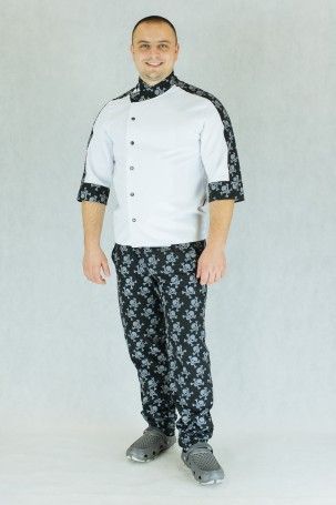 Костюм повара Lux-Form Черепа р. 50 белый