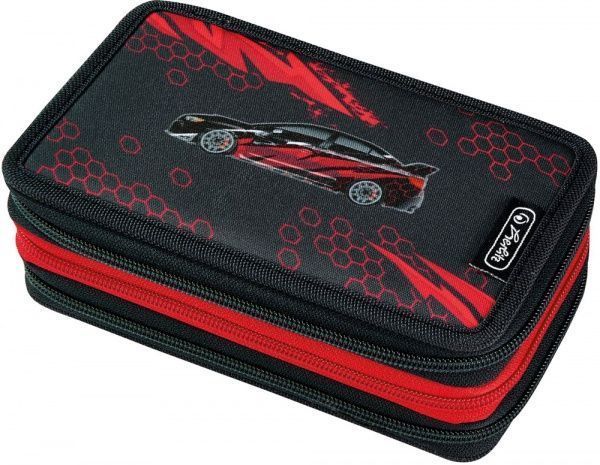 Пенал школьный Triple Driven 31 предмет 50026227 Herlitz черный