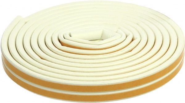 Ущільнювач самоклеючий D-подібний гумовий Scley 9х7,5 мм 6 м білий 