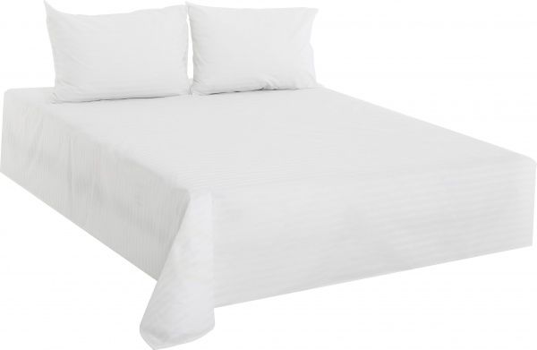 Комплект постельного белья Сатин страйп 1,5 белый Блакіт