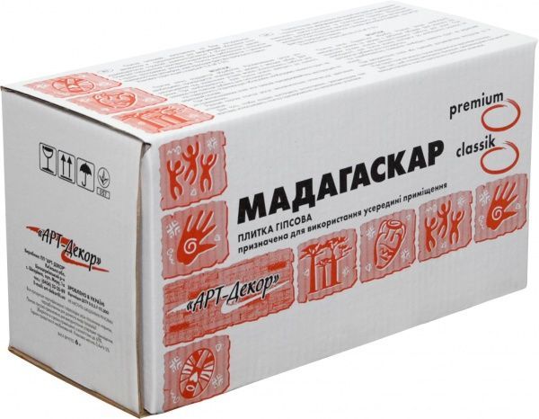 Плитка гіпсова кутник Арт-Декор Мадагаскар класик 1,2 пог.м