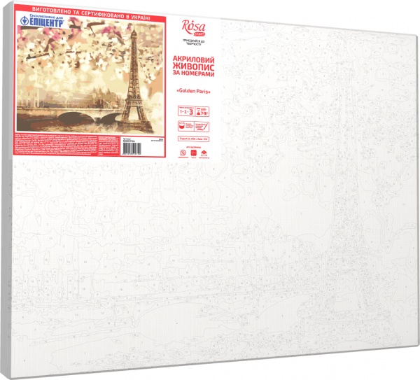 Набір, техніка акриловий живопис за номерами Golden Paris 35х45 см Rosa Start 