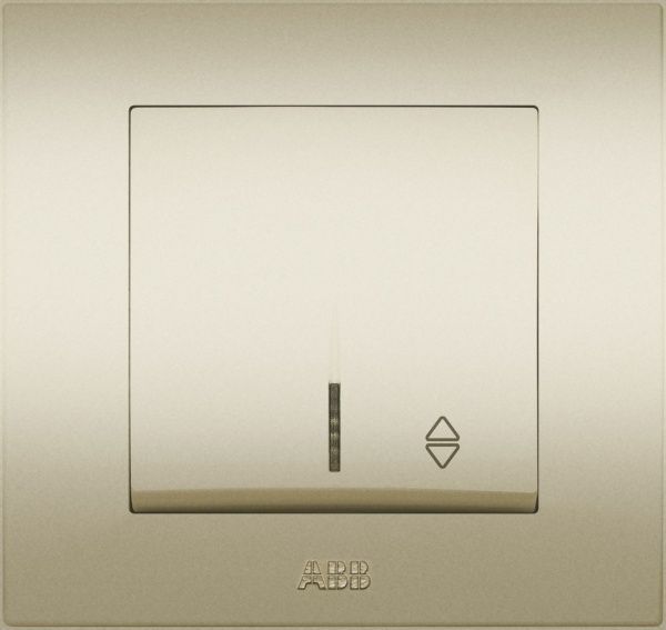 Вимикач прохідний одноклавішний ABB Cosmo з підсвіткою 10 А титан 619-011400-210