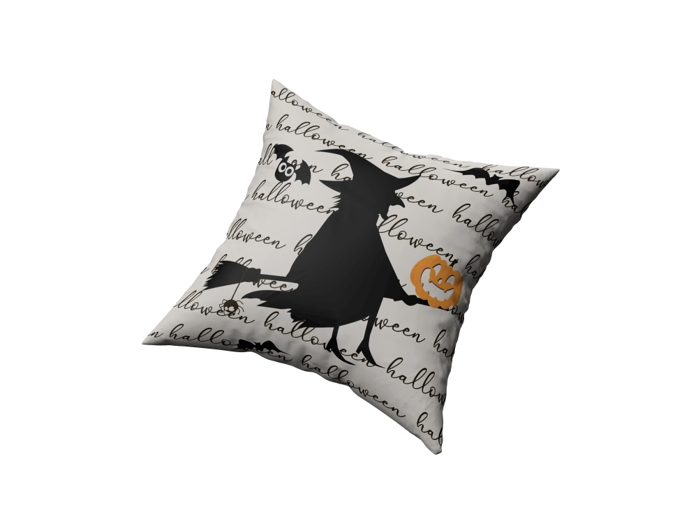 Подушка декоративна Halloween witch 45x45 см білий із малюнком La Nuit