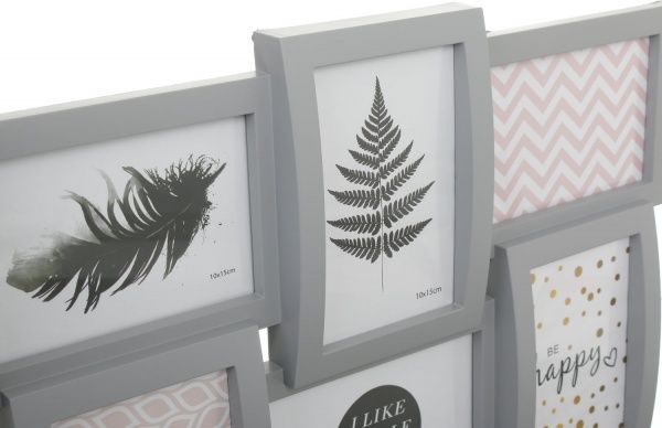 Коллаж на 10 фото 74х32х4 см 10x15 см серый 