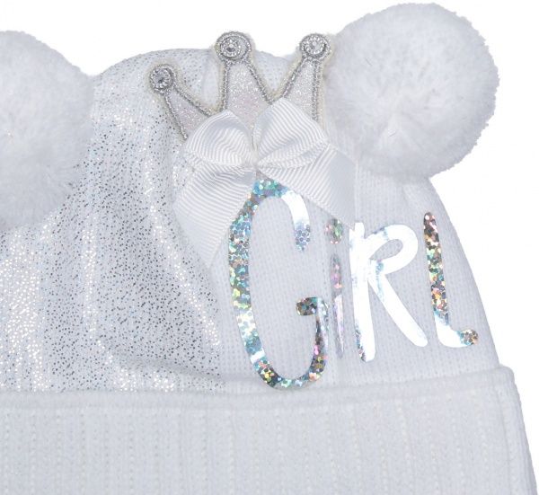 Шапочка детская для девочки Luna Kids р.36 белый 2104 